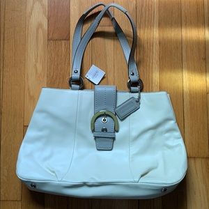 Brand New with Tags Coach white & grey purse